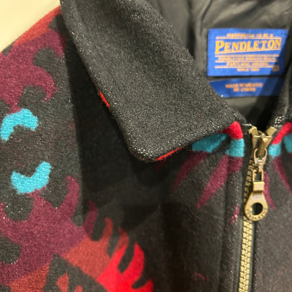90's Pendleton ペンドルトン　High Grade Western Wear ネイティブ柄ウールジャケット 黒赤/A5569J-SO