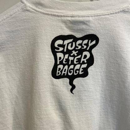 00's Stussy ステューシー × Peter Bagge コラボTシャツ 白 (M)/B2335T-SO