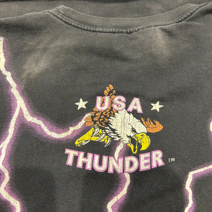 00's THUNDER SPORTSWEAR "FEEL THE WIND" Tシャツ ブラック (L)/A7137T-SO