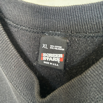 90's Screen stars "Don't worry Be Happy" ラグランスウェット 黒 (XL)/A8179S-SO