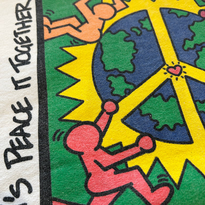 90's Fruit of the Loom"LET'S PEACE IT TOGETHER" アートスウェット 白(XL)/B0951S-SO