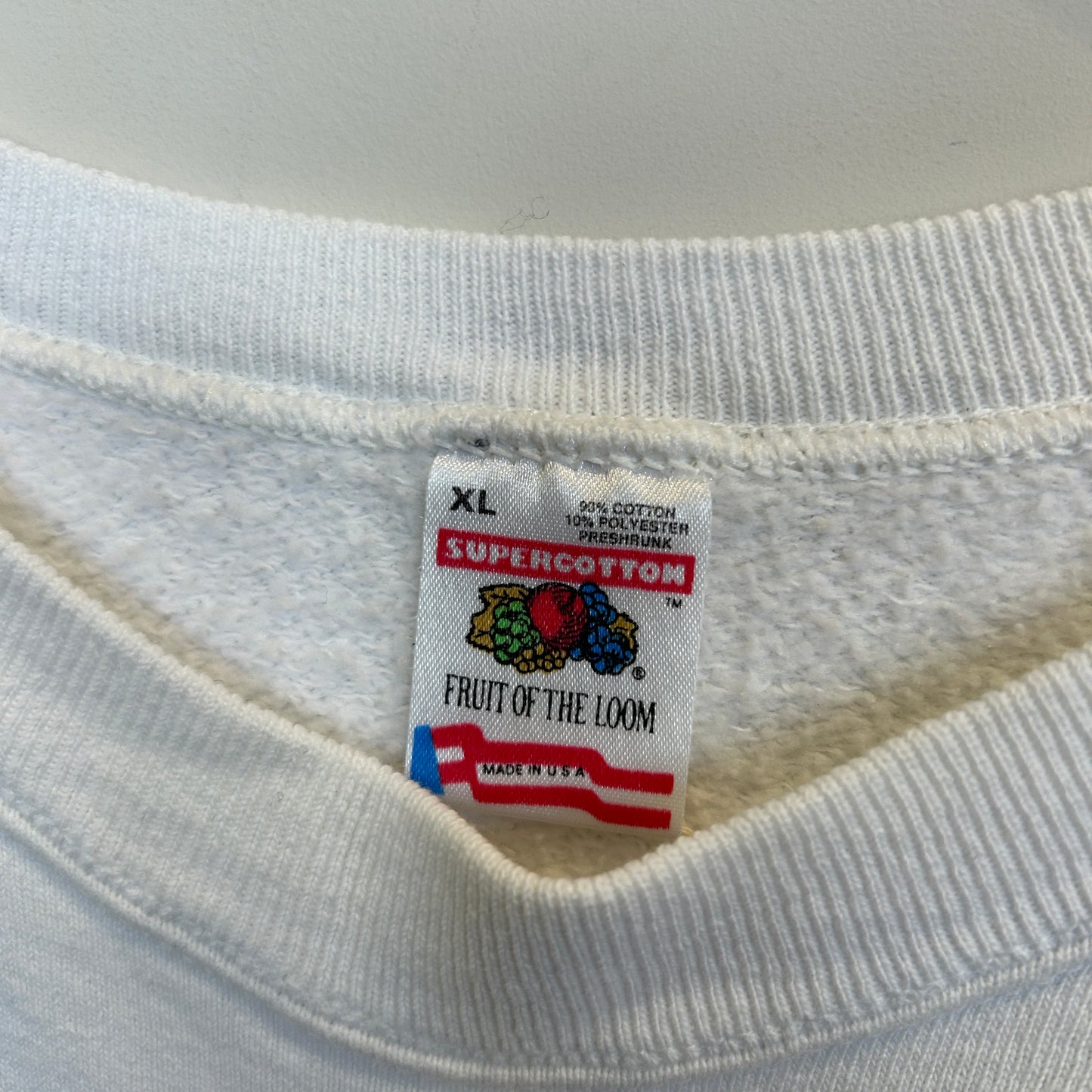 90's Fruit of the loom ダイナソーダッシュ November 7, A.D. 1992 記念スウェットシャツ 白 (XL)/B1472S-SO