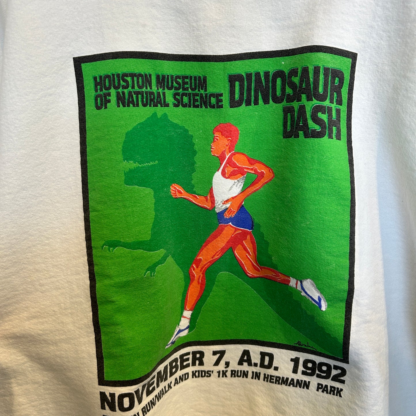 90's Fruit of the loom ダイナソーダッシュ November 7, A.D. 1992 記念スウェットシャツ 白 (XL)/B1472S-SO