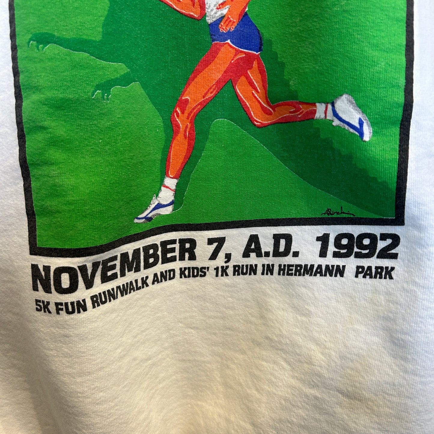 90's Fruit of the loom ダイナソーダッシュ November 7, A.D. 1992 記念スウェットシャツ 白 (XL)/B1472S-SO