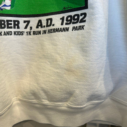 90's Fruit of the loom ダイナソーダッシュ November 7, A.D. 1992 記念スウェットシャツ 白 (XL)/B1472S-SO