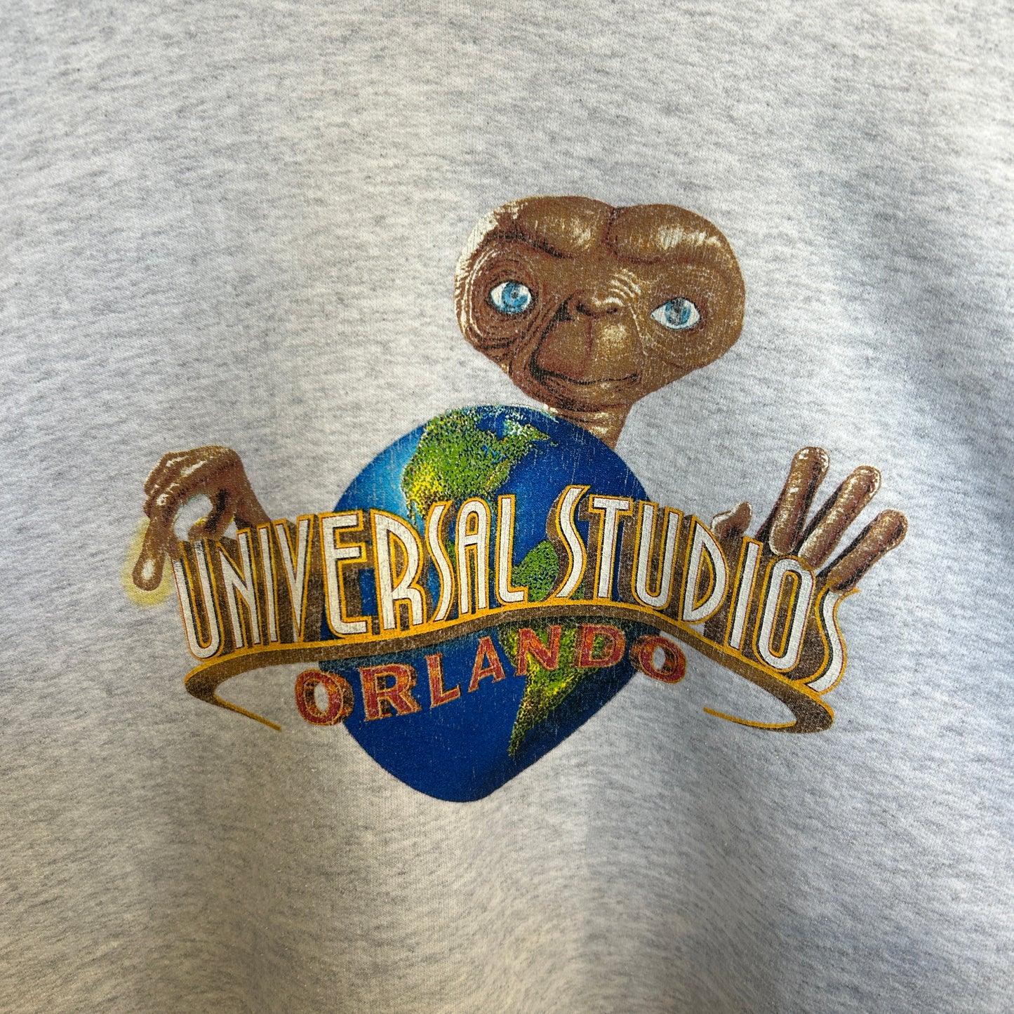 90's ~00's Universal Studios Orlando E.T. 霜降り スウェットシャツ 白 (サイズ不明)/B3126S-SO