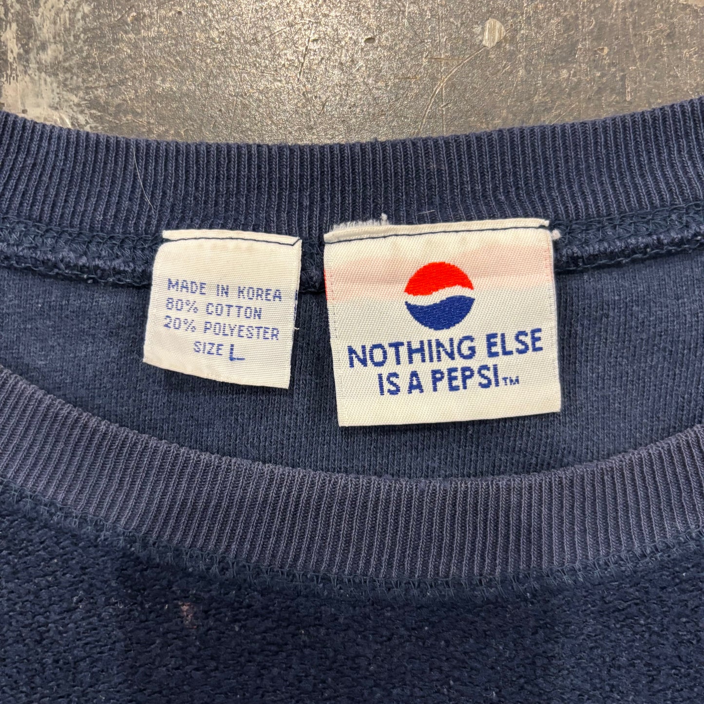 90's  PEPSI オフィシャル 企業 スウェット ネイビー L /A7676S-SO
