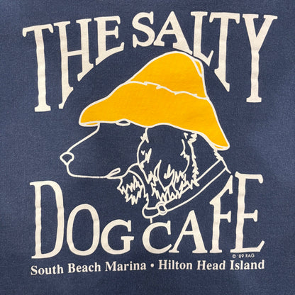 90's  THE SALTY DOG CAFE  プリントスウェット ネイビー サイズ不明 /A7851S-SO