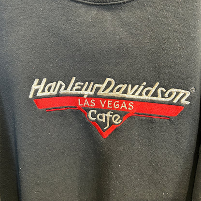 00's Harley-Davidson Las Vegas Cafe ハーレースウェットシャツ 黒 (サイズ不明)/B2854S-SO