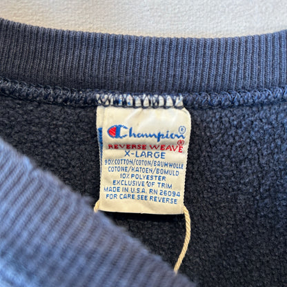 90's Champion Reverse Weave リバースウィーブ VENTNOR FIRE FIGHTER スウェットフーディー ネイビー (XL)/C0943R
