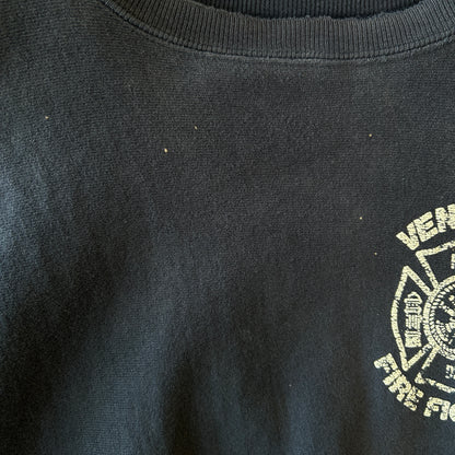 90's Champion Reverse Weave リバースウィーブ VENTNOR FIRE FIGHTER スウェットフーディー ネイビー (XL)/C0943R