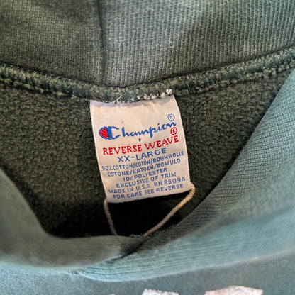 90's Champion Reverse Weave リバースウィーブ IOWA フーディー スウェット グリーン USA製(XXL)/C0946R-SO