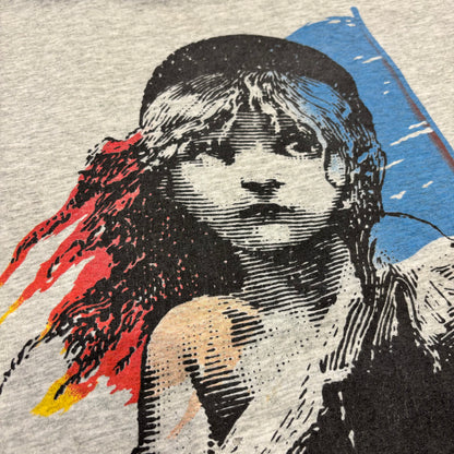90's DEWYNTERS Les Miserables レ・ミゼラブル London コゼット ミュージカル Tシャツ グレー (L) /C0397T-SO
