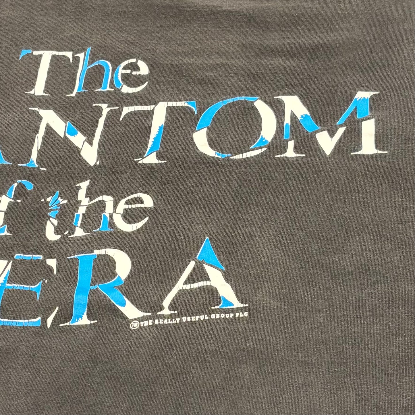 90's The PHANTOM of the OPERA オペラ座の怪人 Tシャツ 黒 (サイズ不明) /B3517T-SO