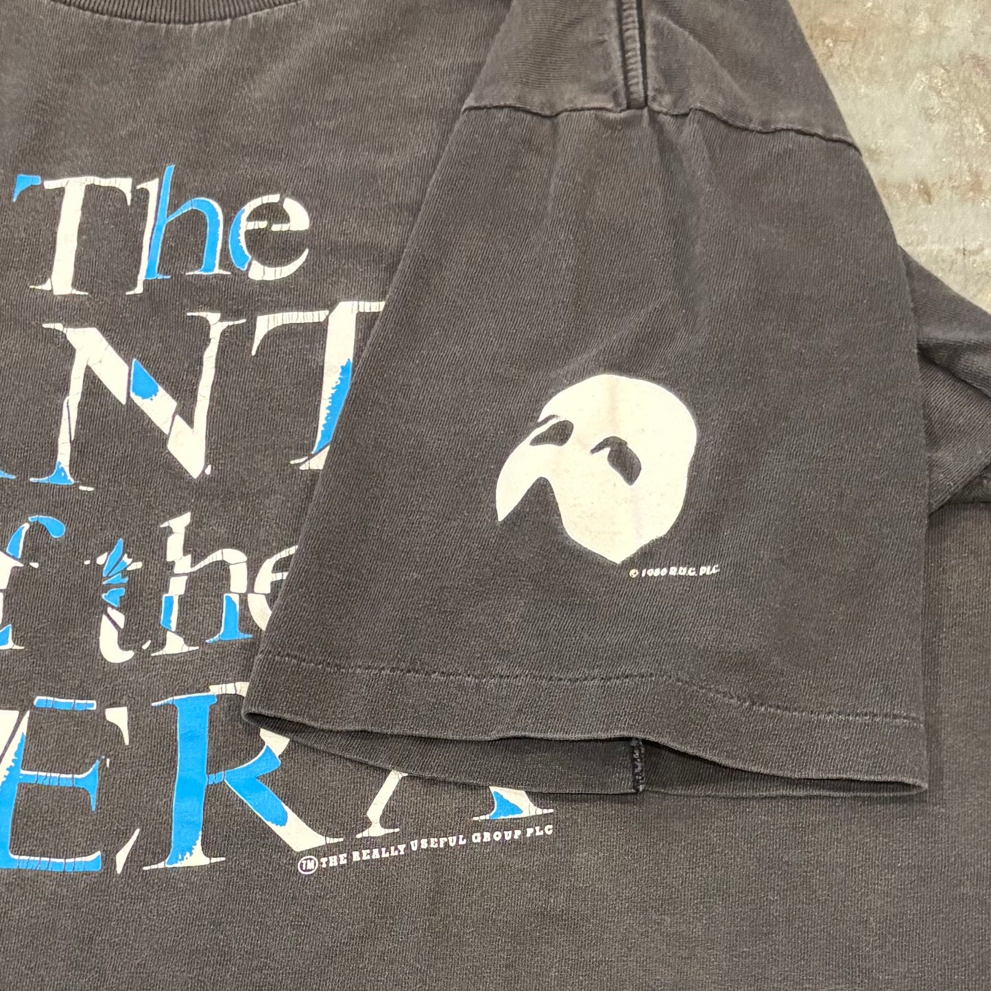 90's The PHANTOM of the OPERA オペラ座の怪人 Tシャツ 黒 (サイズ不明) /B3517T-SO