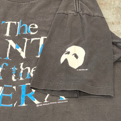 90's The PHANTOM of the OPERA オペラ座の怪人 Tシャツ 黒 (サイズ不明) /B3517T-SO