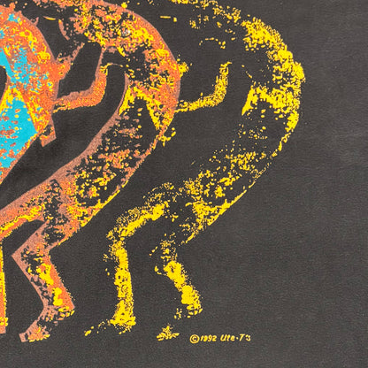 90's Hanes ヘインズ ココペリ アートTシャツ 黒 (XL) /B3516T-SO