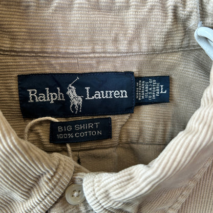Ralph Lauren ラルフローレン ”BIG SHIRT" ボタンダウンコーデュロイシャツ ベージュ(L)/C1725SH-SO