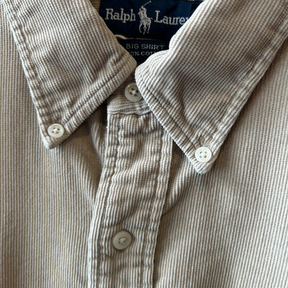 Ralph Lauren ラルフローレン ”BIG SHIRT" ボタンダウンコーデュロイシャツ ベージュ(L)/C1725SH-SO
