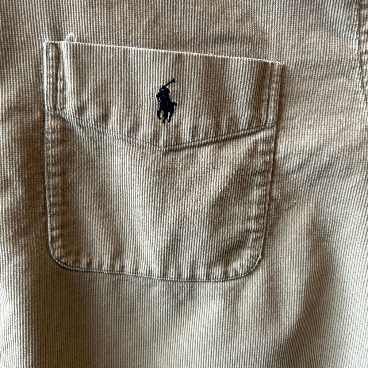 Ralph Lauren ラルフローレン ”BIG SHIRT" ボタンダウンコーデュロイシャツ ベージュ(L)/C1725SH-SO