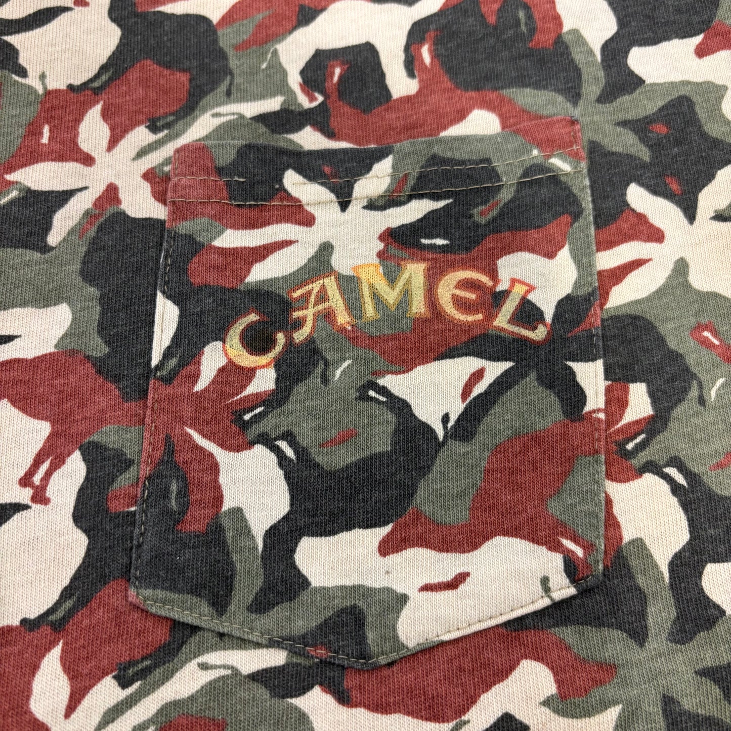 90's CAMEL ラクダ 迷彩柄 カモ柄 Tシャツ (XL) /B3518T-SO