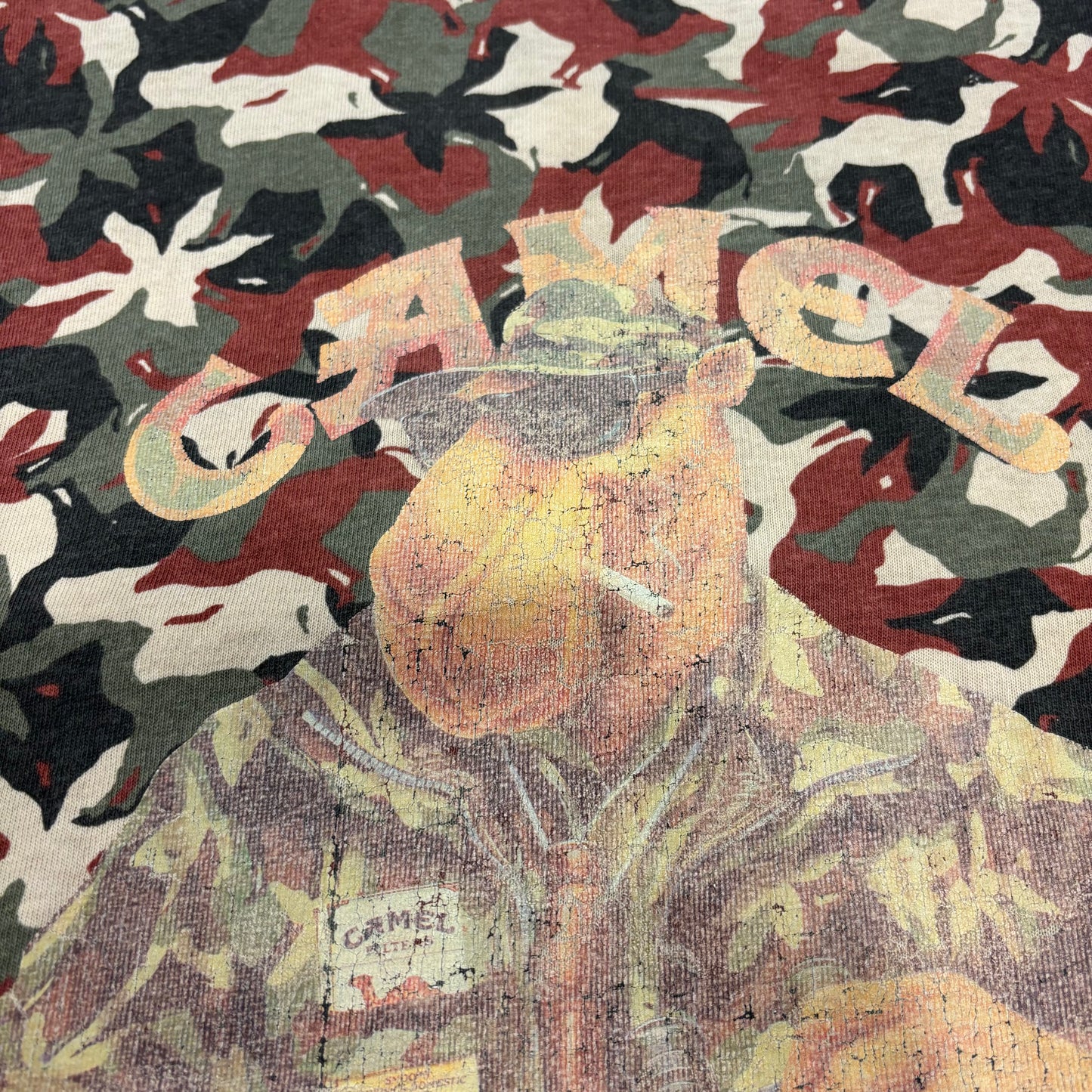 90's CAMEL ラクダ 迷彩柄 カモ柄 Tシャツ (XL) /B3518T-SO