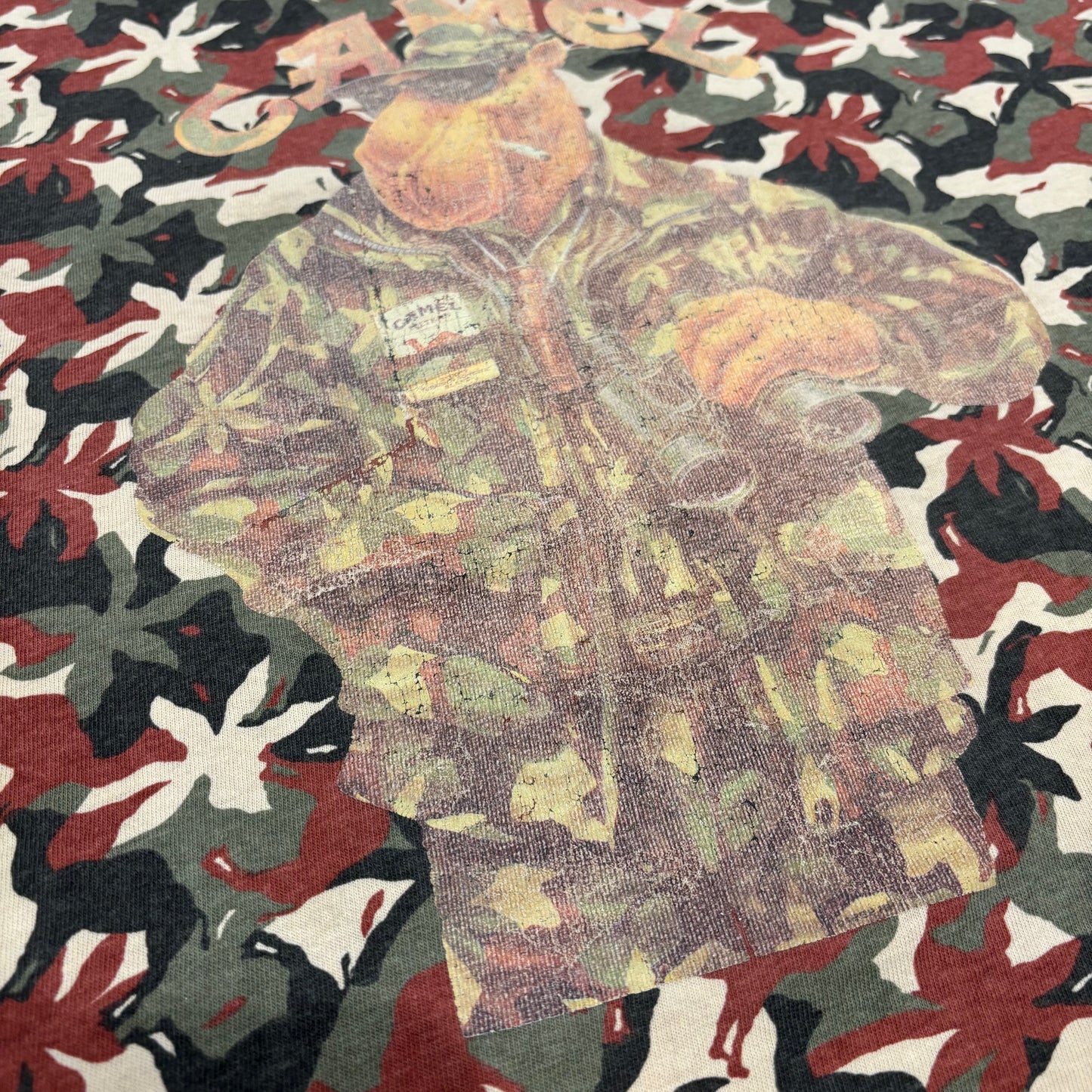 90's CAMEL ラクダ 迷彩柄 カモ柄 Tシャツ (XL) /B3518T-SO