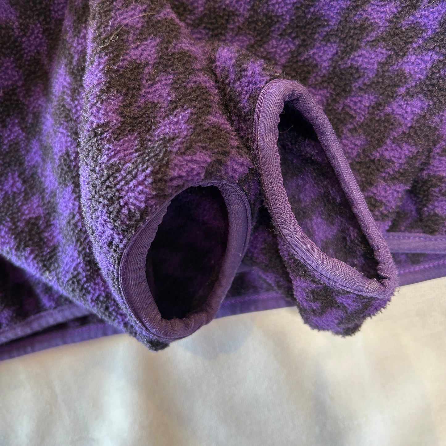 90's Patagonia スナップT フリースプルオーバー 千鳥格子 総柄 USA製(L)/C0094F-SO