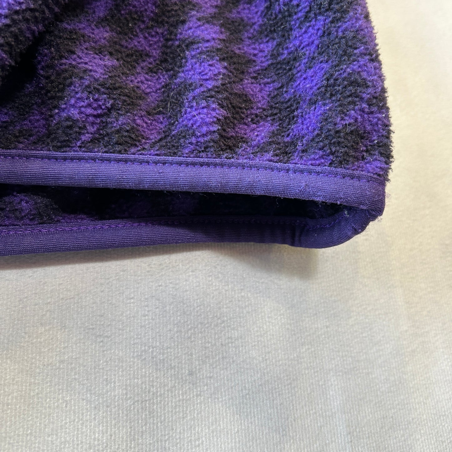 90's Patagonia スナップT フリースプルオーバー 千鳥格子 総柄 USA製(L)/C0094F-SO