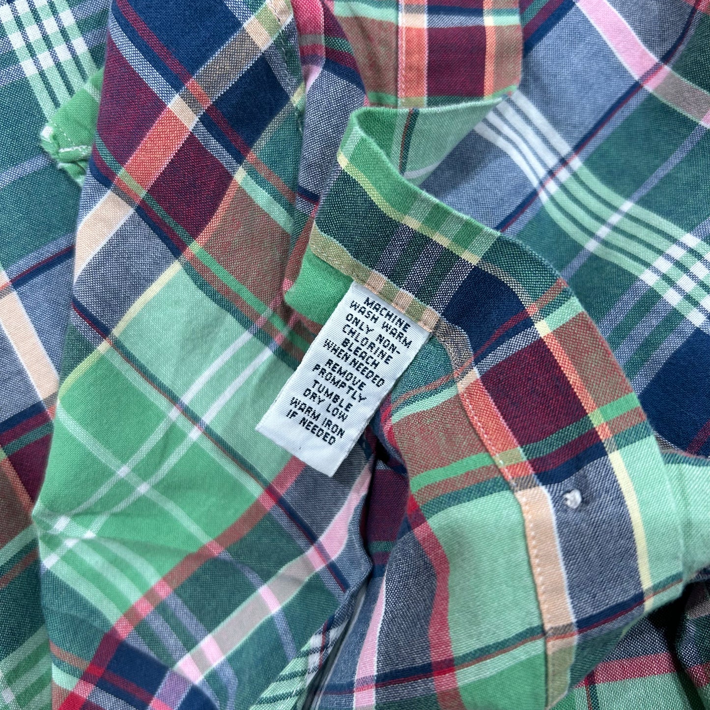 00's Ralph Lauren ラルフローレン 半袖 チェックシャツ 緑白紺 (S)/B2548SH-SO