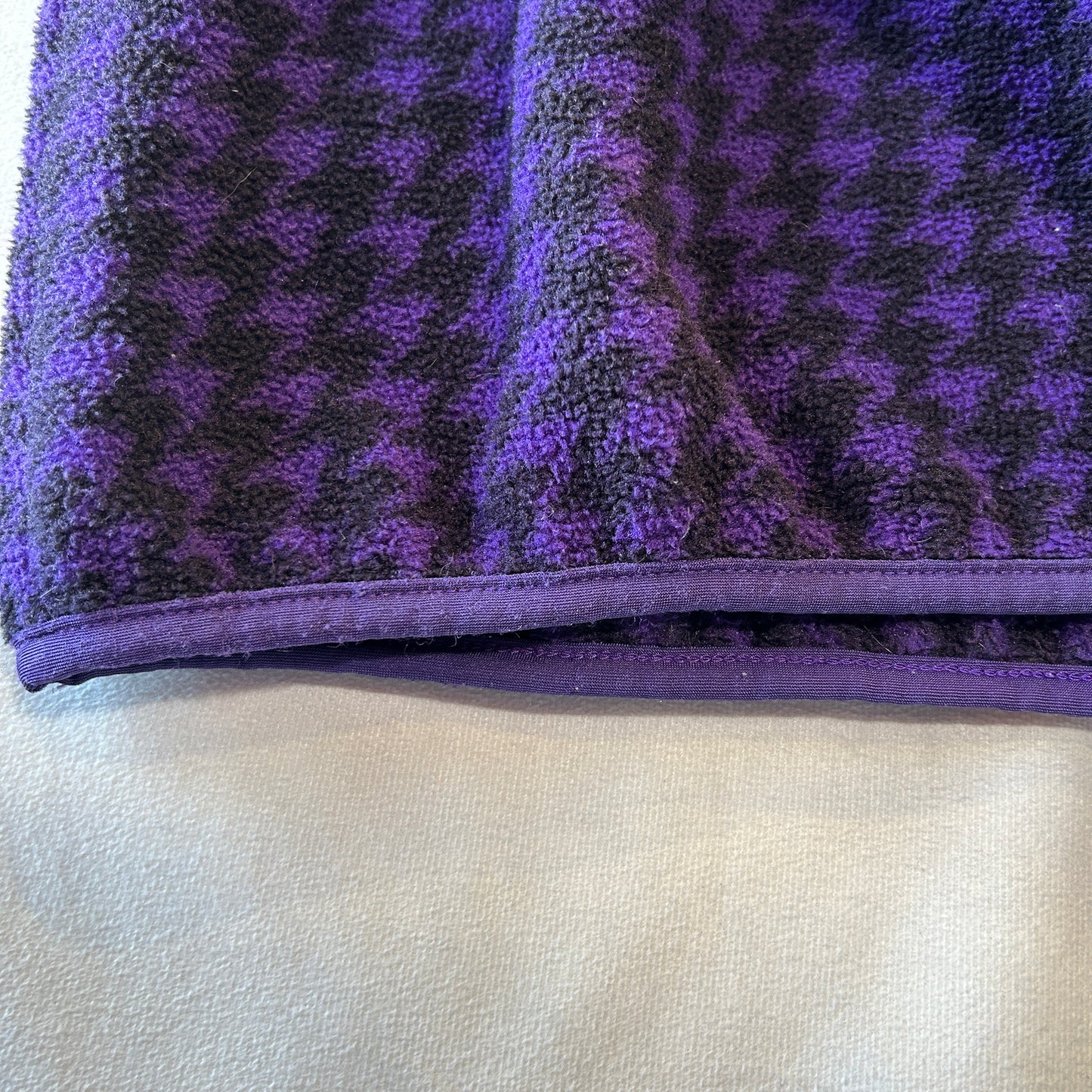 90's Patagonia スナップT フリースプルオーバー 千鳥格子 総柄 USA製(L)/C0094F-SO