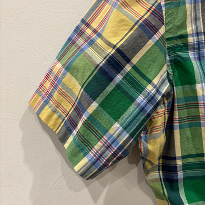 90-00's Polo by Ralph Lauren ラルフローレン CLASSIC FIT  ボタンダウン マドラスチェック柄 半袖シャツ(L)/B2490SH-S