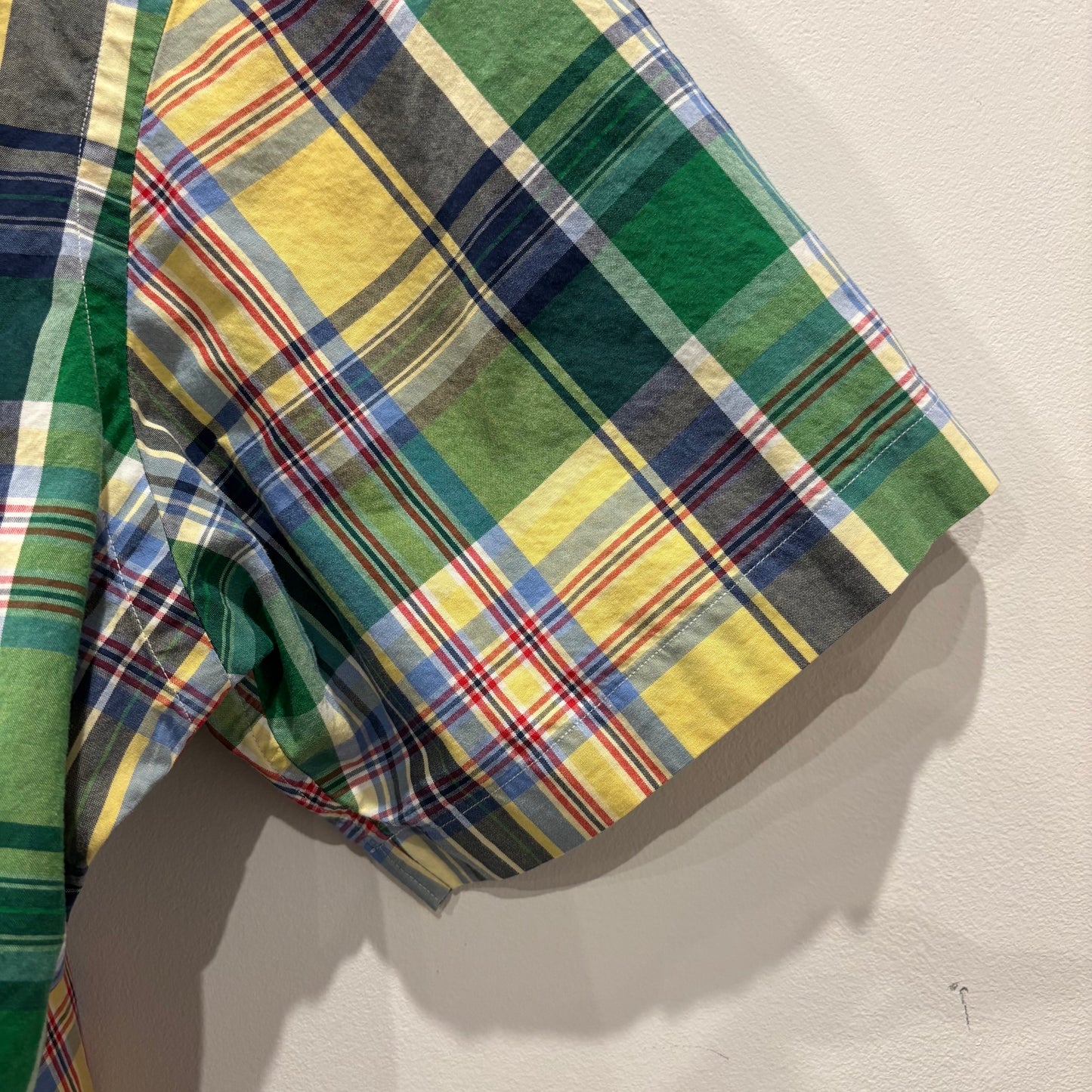 90-00's Polo by Ralph Lauren ラルフローレン CLASSIC FIT  ボタンダウン マドラスチェック柄 半袖シャツ(L)/B2490SH-S