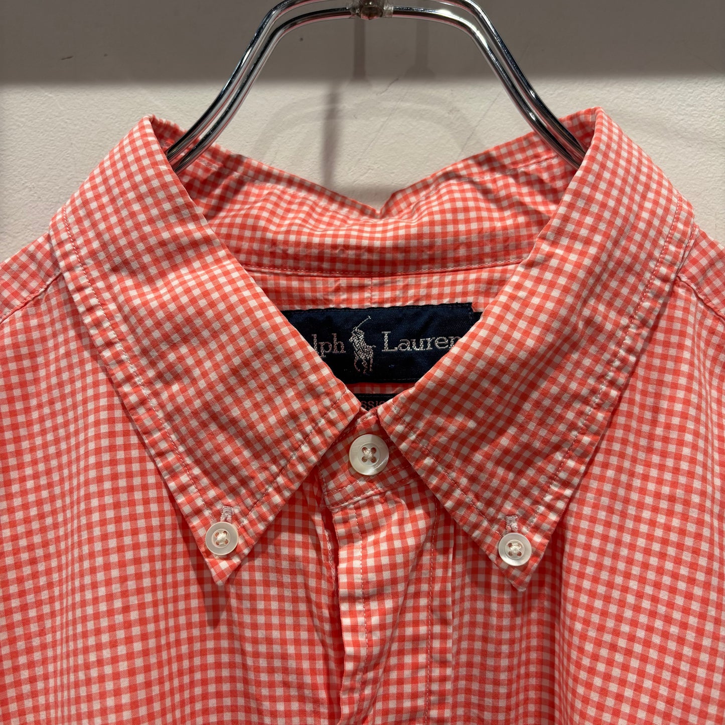 90-00's Polo by Ralph Lauren ラルフローレン CLASSIC FIT ボタンダウン ギンガムチェック柄 半袖シャツ(XL)/B3944SH-S