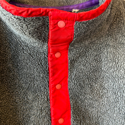 80's Patagonia パタゴニア スナップT 初期 フリースプルオーバー グレー/レッド(L)/C0090F-SO
