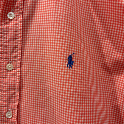 90-00's Polo by Ralph Lauren ラルフローレン CLASSIC FIT ボタンダウン ギンガムチェック柄 半袖シャツ(XL)/B3944SH-S