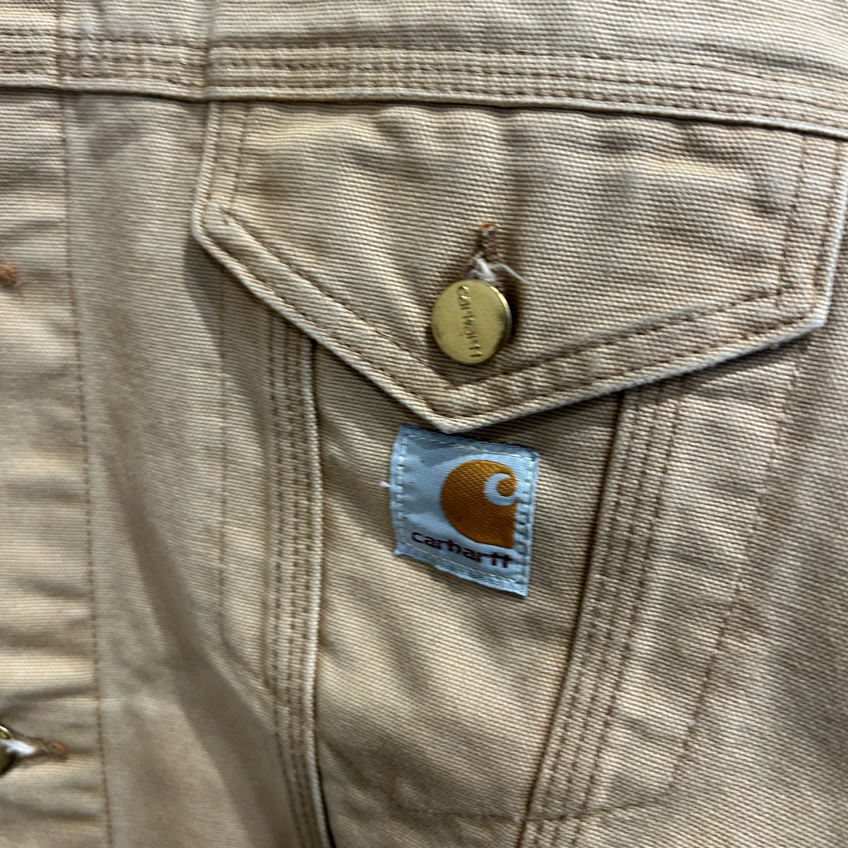 90's~ Carhartt カーハート ダック地 トラッカージャケット ベージュ (サイズ不明)/C1572J-SO