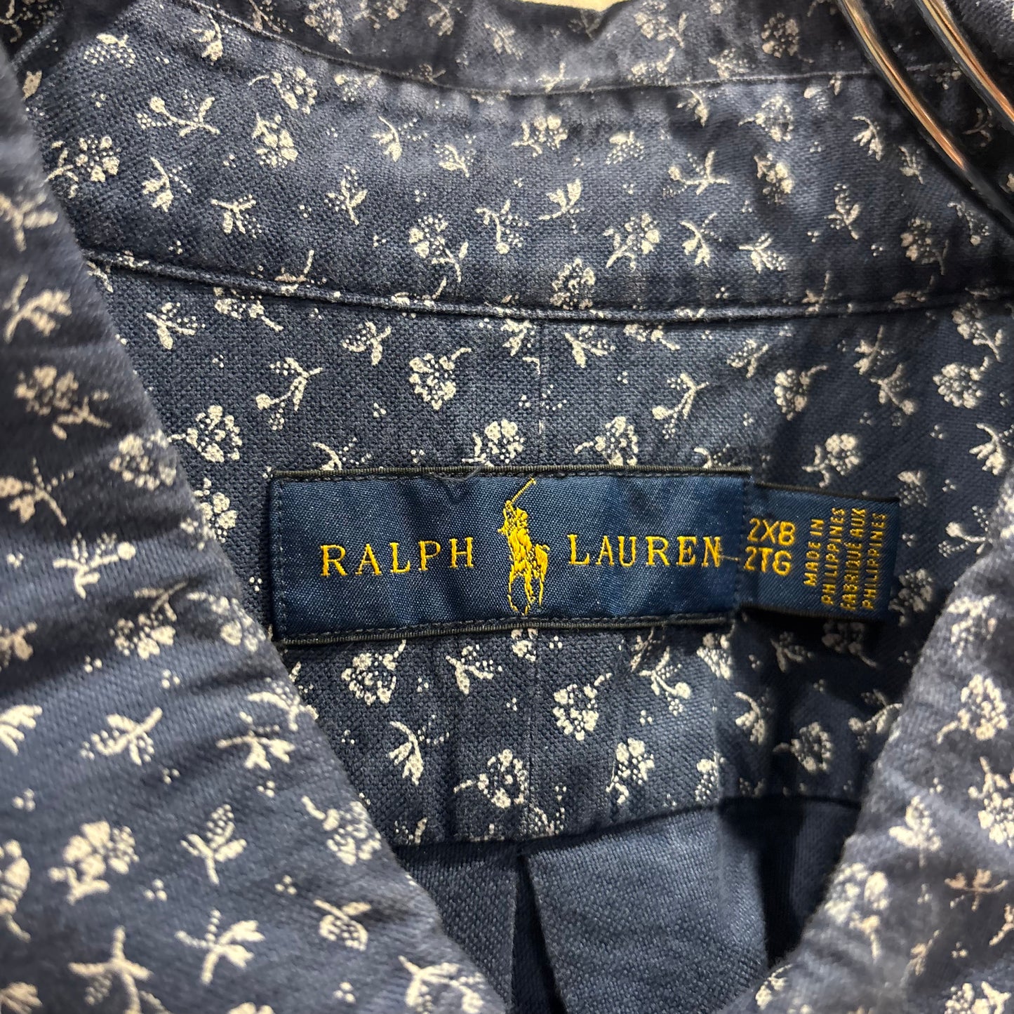 00's Polo by Ralph Lauren ラルフローレン ボタンダウン 総柄フローラル柄 半袖シャツ(2XB 3XL-4XL相当)/B2490SH-S