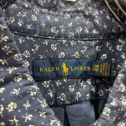 00's Polo by Ralph Lauren ラルフローレン ボタンダウン 総柄フローラル柄 半袖シャツ(2XB 3XL-4XL相当)/B2490SH-S