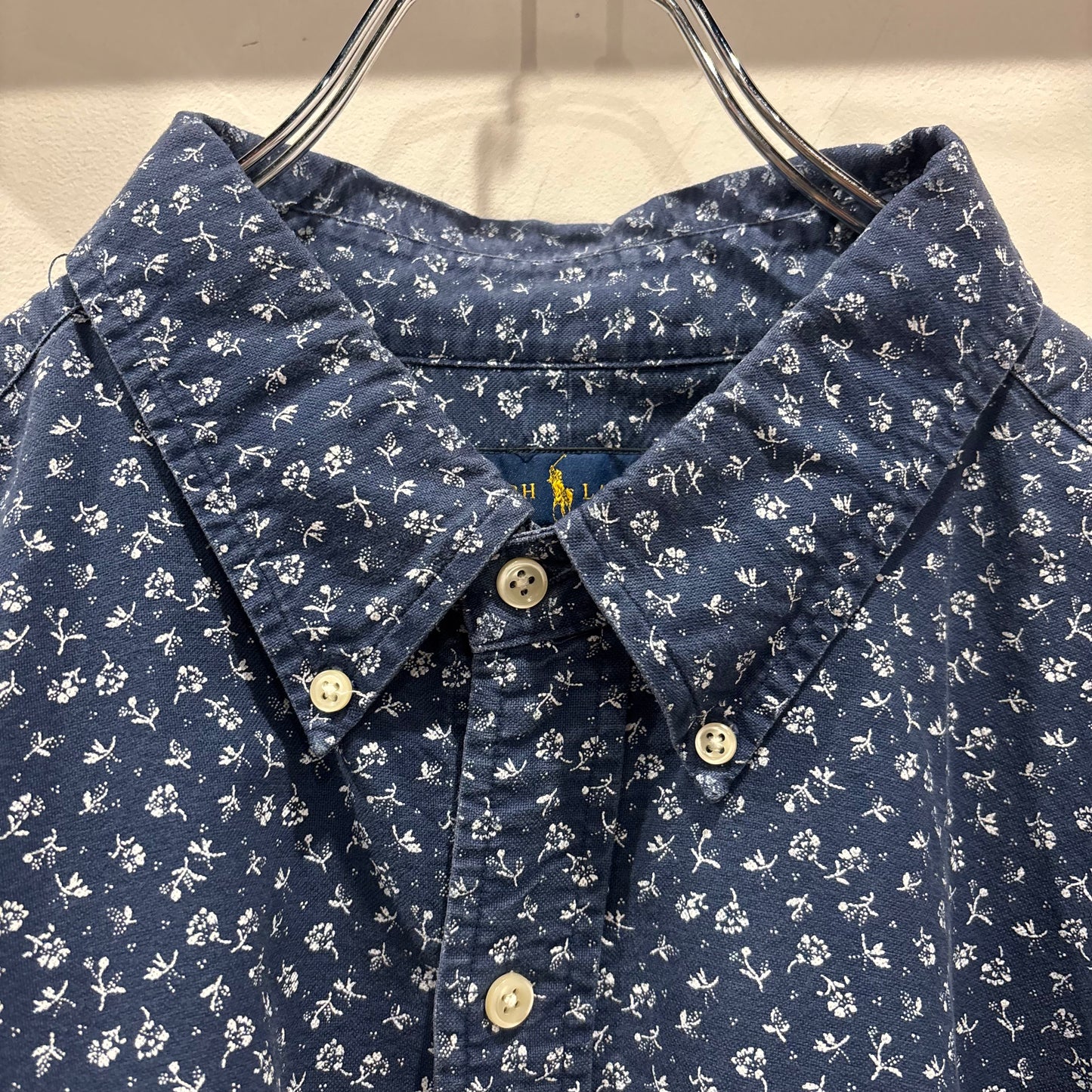 00's Polo by Ralph Lauren ラルフローレン ボタンダウン 総柄フローラル柄 半袖シャツ(2XB 3XL-4XL相当)/B2490SH-S