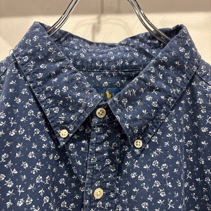 00's Polo by Ralph Lauren ラルフローレン ボタンダウン 総柄フローラル柄 半袖シャツ(2XB 3XL-4XL相当)/B2490SH-S