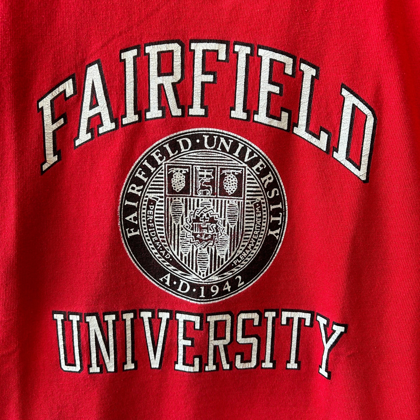 90's Champion チャンピオン Fairfield University カレッジTシャツ 赤(XL)/C0955T-SO