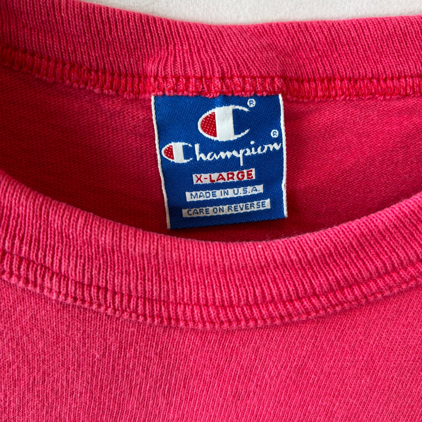 90's Champion チャンピオン IOWA 88/12 ハチハチワンツー カレッジTシャツ ピンク(XL)/C0954T-SO