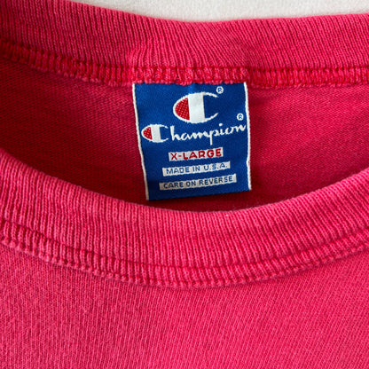 90's Champion チャンピオン IOWA 88/12 ハチハチワンツー カレッジTシャツ ピンク(XL)/C0954T-SO
