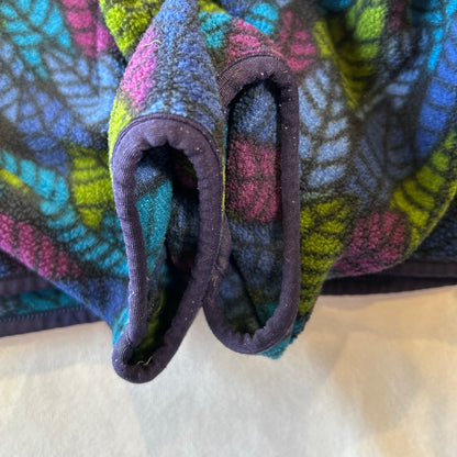 90's Patagonia パタゴニア スナップT フリースプルオーバー リーフ柄 USA製(L)/0088F-SO