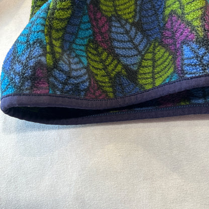 90's Patagonia パタゴニア スナップT フリースプルオーバー リーフ柄 USA製(L)/0088F-SO