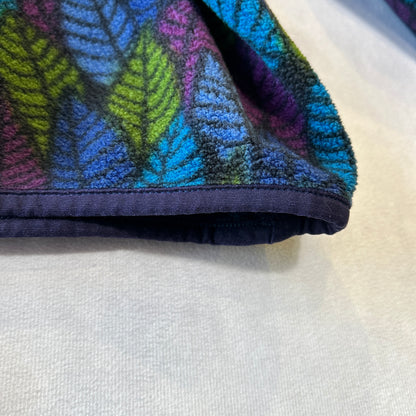 90's Patagonia パタゴニア スナップT フリースプルオーバー リーフ柄 USA製(L)/0088F-SO