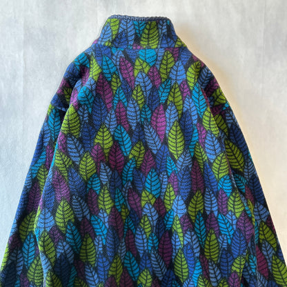 90's Patagonia パタゴニア スナップT フリースプルオーバー リーフ柄 USA製(L)/0088F-SO