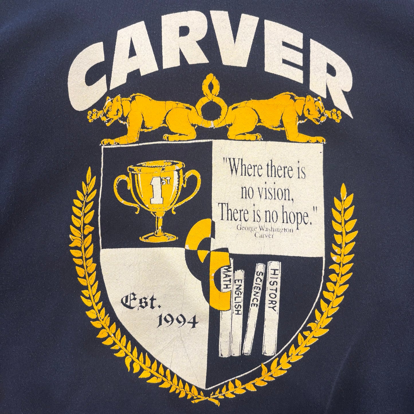 90's  TULTEX "CARVER" カレッジスウェット ネイビー (L)/B1258S-SO