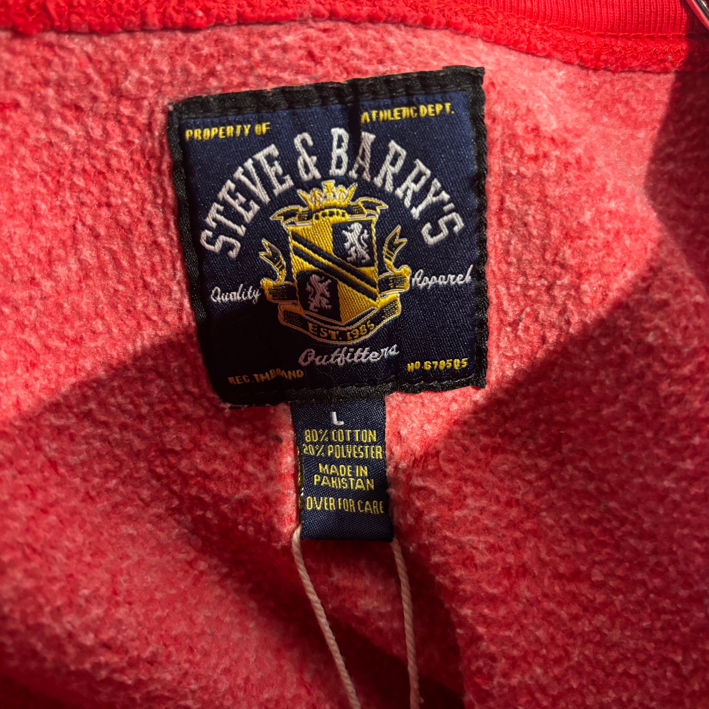 90's STEVE & BARRY'S  "TEXAS TECH" カレッジスウェット 赤(L)/A7891S-SO